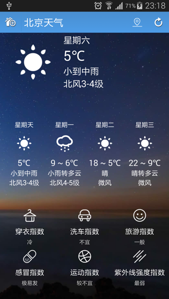 蚂蚁天气预报截图