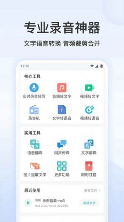 王牌录音转文字截图