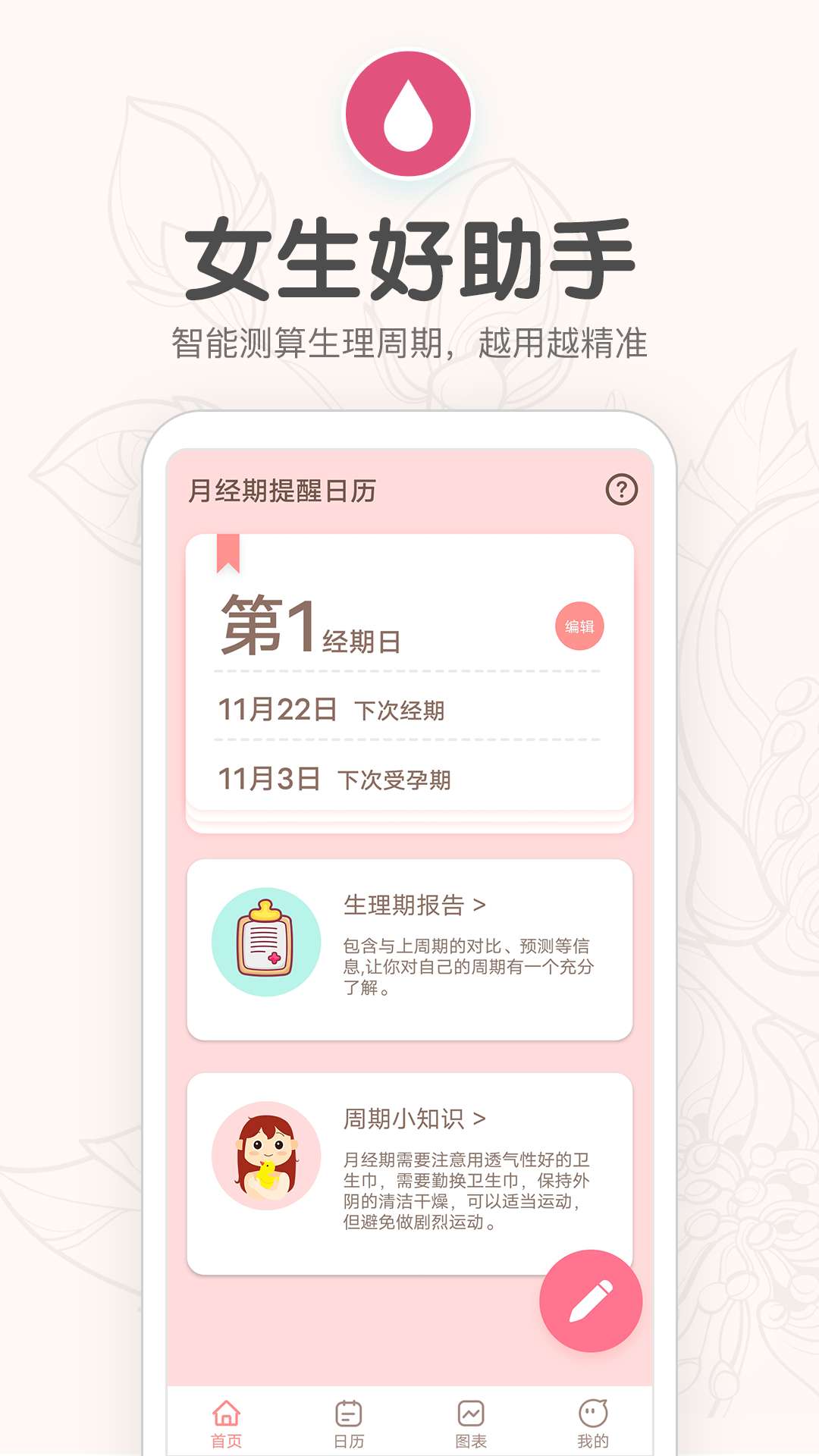 月经期提醒日历app下载截图