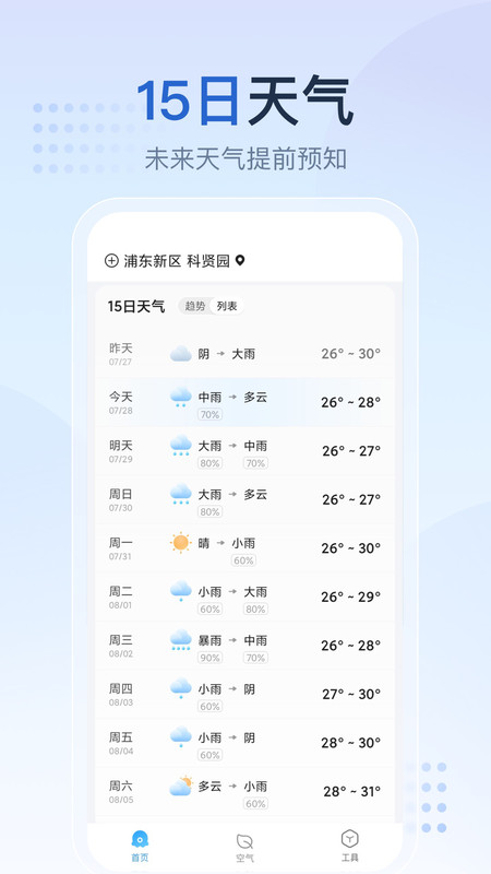 天气预报指南截图