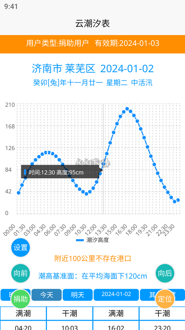 云潮汐表截图