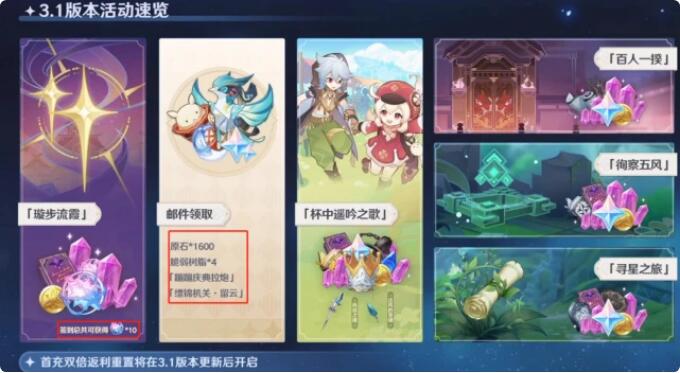 《原神》3.1周年庆送什么？