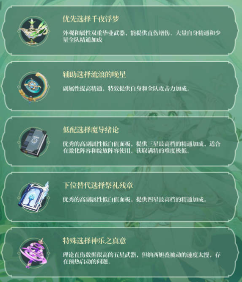 《原神》纳西妲武器推荐排行