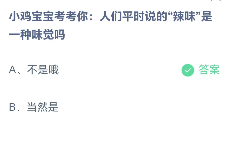 《支付宝》人们平时说的“辣味”是一种味觉吗