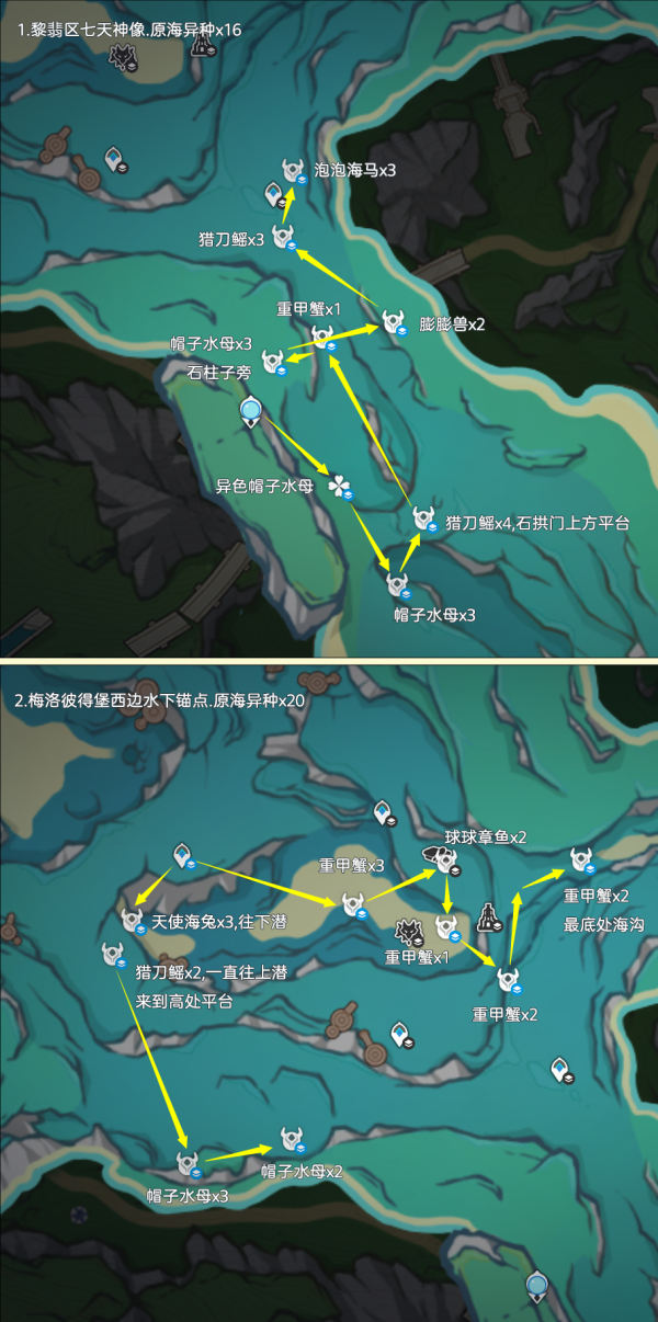 《原神》异海凝珠采集路线